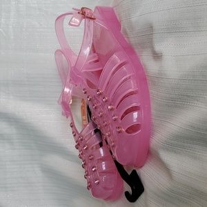 Girl's Pink Jelly Fisherman Sandals